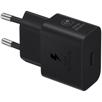 Samsung 25W Fast Charging USB-C Power Adapter Black (cable not included)