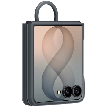 Samsung Galaxy Flip8 Silicone Ring Magnet Case Black