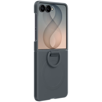 Samsung Galaxy Flip8 Silicone Ring Magnet Case Black