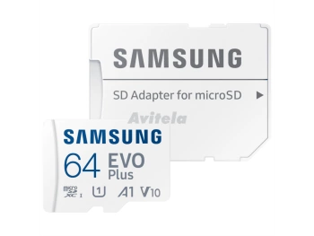 Samsung Micro SD 64GB EVO Plussa adapterom;Up to 160MBs