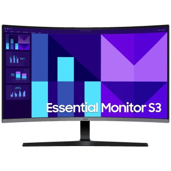 Samsung Monitor 32", Zakrivljeni, FullHD, Essential S3, HDMI, VGA - LS32D396GAUXEN