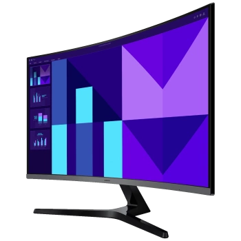 Samsung Monitor 32", Zakrivljeni, FullHD, Essential S3, HDMI, VGA - LS32D396GAUXEN