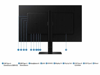 Samsung monitor ViewFinity S6QHD, 27", IPS, 100Hz, 350cd5ms, HDMI, DP, USB Hub, Type-C(90W)