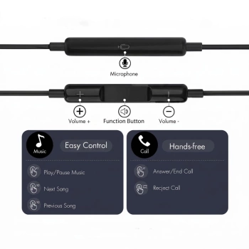 Slušalice Tech-Protect Ultraboost Core G3 3.5mm Mini Jack Earphone crne