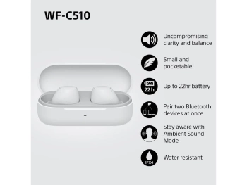 Sony bežične slušalice WF-C51011 sati trajanja baterije,s još 11 sati u kutijici za punjenje;
