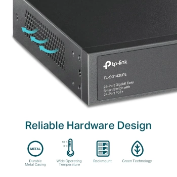Switch 28-Port Gigabit Smart PoE+ TP-Link Omada TL-SG1428PE