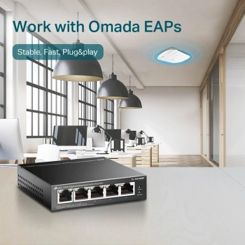Switch TP-Link Omada 5-Port sa 4-Port PoE TL-SF1005P