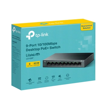 Switch TP-Link Omada 9-Port 10/100 Desktop 8-Port PoE+ LS109P