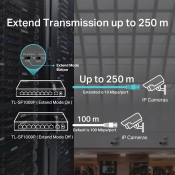 Switch TP-Link Omada 9-Port 10/100Mbps sa 8-Port PoE TL-SF1009P