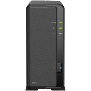 Synology DiskStation DS124 1-Bay NAS, CPU 4-core 1.7 GHz, 1 GB DDR4, 1 x 1Gbe LAN, 2 x USB 3.2