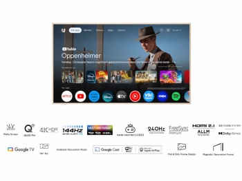 TCL 55"A300W NXTVISION 4K QLEDGoogle OS; 144Hz ART TV;Dolby Atmos; Ambient mode; HDMI 2.1