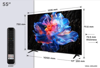 TCL 55"P6K 4K TV (55V6C)Google OS; HDR10 HVA PanelMotion Clarity; Dolby Audio;