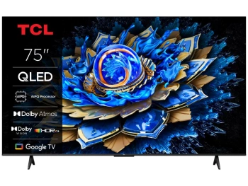 TCL 75"T69C 4K QLED Google TV60Hz (120Hz FHD), Dolby Atmos;Dolby Vision, Onkyo 2.0, 350 nits
