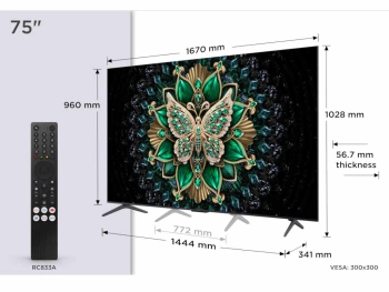 TCL 75"C6K 4K QD-Mini LED TV144Hz Google TV; Game Master;Dolby Atmos; Onkyo 2.1; HDR Premium;