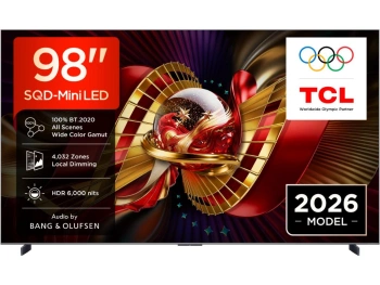 TCL 98"C8L 4K SQD-Mini LED;UHD 144Hz/288Hz FHD Google TV;B&O, 4032 zones, 6000 nits; Zeroborder