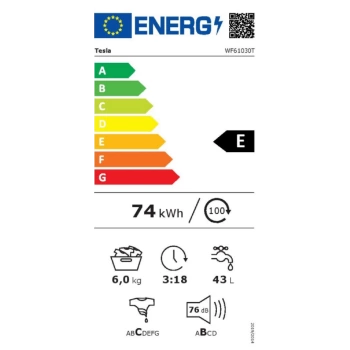 Tesla Mašina za veš, 1000 obrtaja, 6 kg veša, E - WF61030T