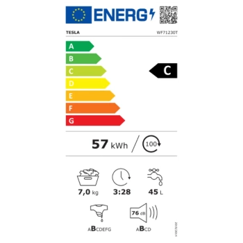 Tesla Mašina za veš, 1200 obrtaja, 7 kg veša, Inverter, C - WF71230T