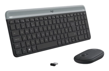 Tipkovnica + miš LOG MK470 Slim Wireless Crna US