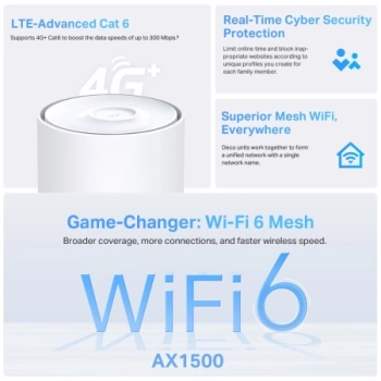 TP-Link Deco X10-4G (1-PACK) 4G+ AX1500 Whole Home Mesh Wi-Fi 6 System