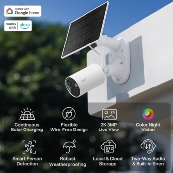 TP-Link Outdoor Solar-Powered Wi-Fi Camera Tapo C410 KIT