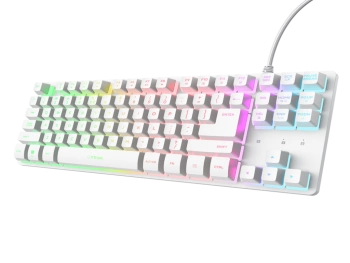 Trust GXT833 THADO tastatura, žičana, bijela, TKL, gaming
