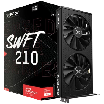 XFX SPEEDSTER SWFT210 RADEON RX7600 CORE Gaming Graphics Card with 8GBGDDR6 HDMI 3xDP, AMD RDNA™ 2