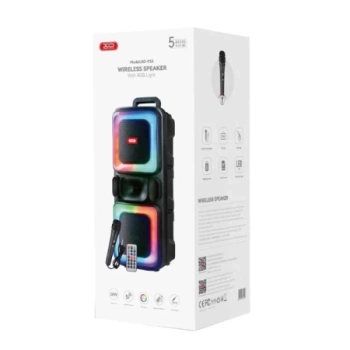 XO Bluetooth Speaker + Karaoke MIC F55 Boat Double Horn RGB Black 20W