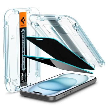 Zaštitno staklo Spigen Glas TR EZ Fit za iPhone 15/16 2-pack Privacy