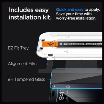 Zaštitno staklo SPIGEN GLAS.TR ”EZ FIT” 2-pack za iPhone 15 Pro Max transparent
