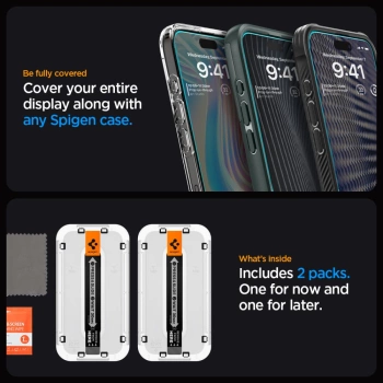 Zaštitno staklo SPIGEN Glas.tR EZ Fit za iPhone 15 Pro 2-pack
