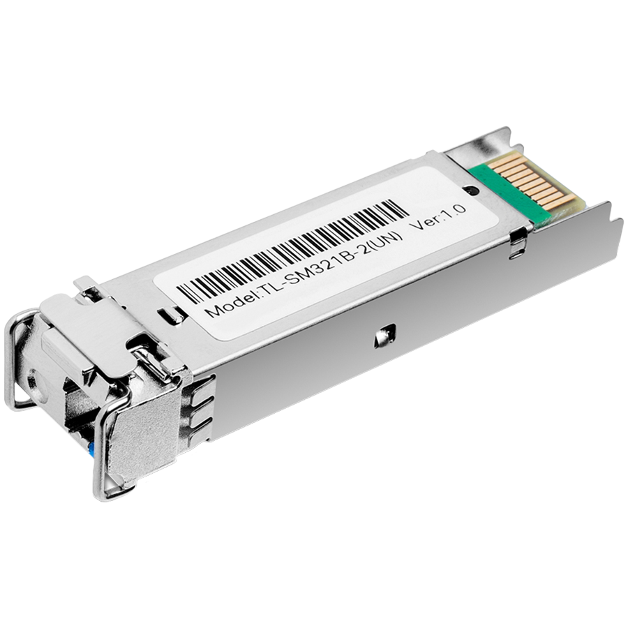 TP-Link TL-SM321B 1000Base-BX WDM Bi-Directional SFP Module, LC connector, TX:1310nm/RX:1550nm, single-mode, 20km, Supports Digital Diagnostic Monitoring (DDM), Hot-swappable, Works in pair with TL-SM321A