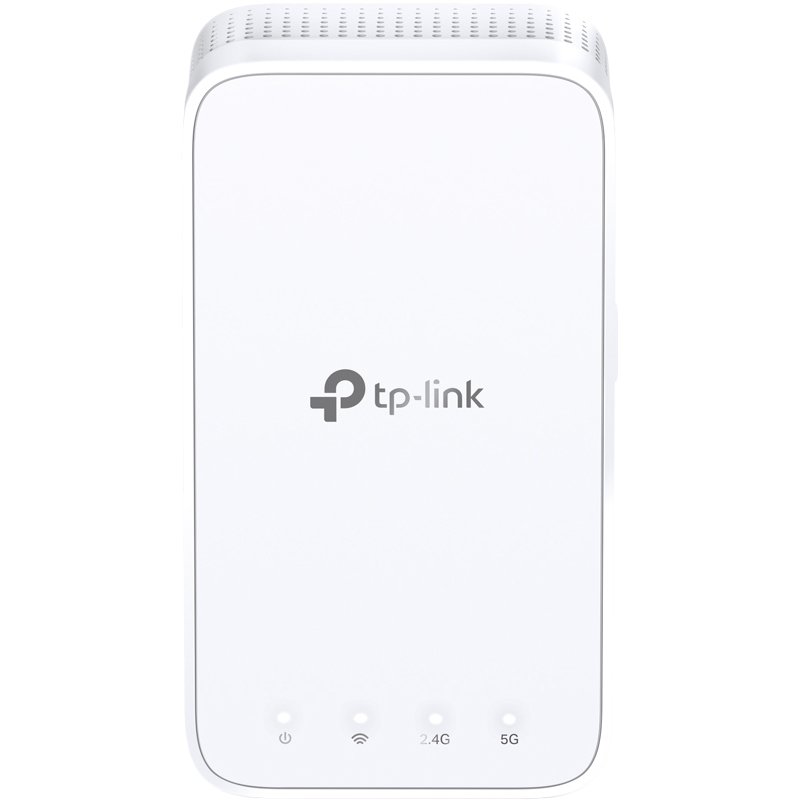AC1200 MESH Wi-Fi Range Extender, Wall Plugged, 2 internal antennas, 867Mbps at 5GHz + 300Mbps at 2.4GHz, Range Extender mode, WPS, Intelligent Signal Light, Access Control, Power Schedule, LED Control, OneMesh, Tether App