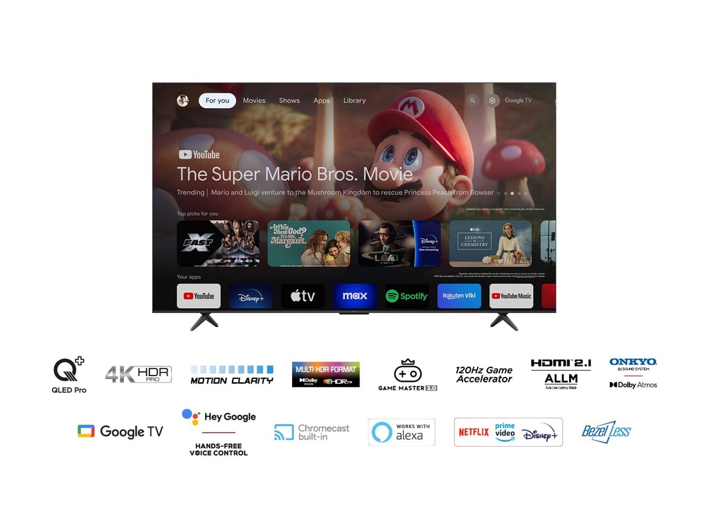 TV TCL 85C655 4K QLED, Google TV, 144hz