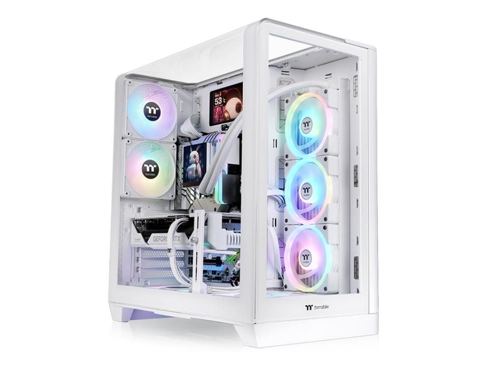 Thermaltake View 390 TG SnowMid Tower, tempered glass2x120mm PWM fan, GPU: 460mm