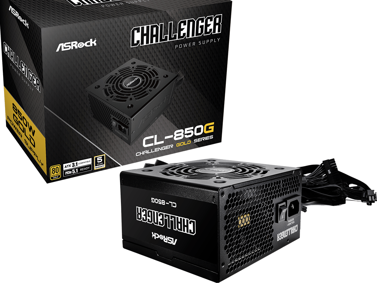 ASROCK PSU 850W Gold Challenge80PLUS,120mm fan,ATX 3.1PCIe 5.1