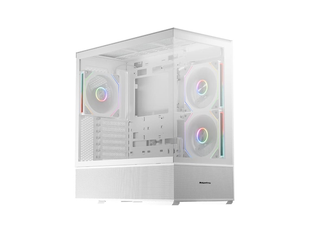 LC-Power Case Gaming 812WQuartz Vision, Midi-Tower, ATX3xARGB fans,GPU: 400mm, CPU Cooler: 190m