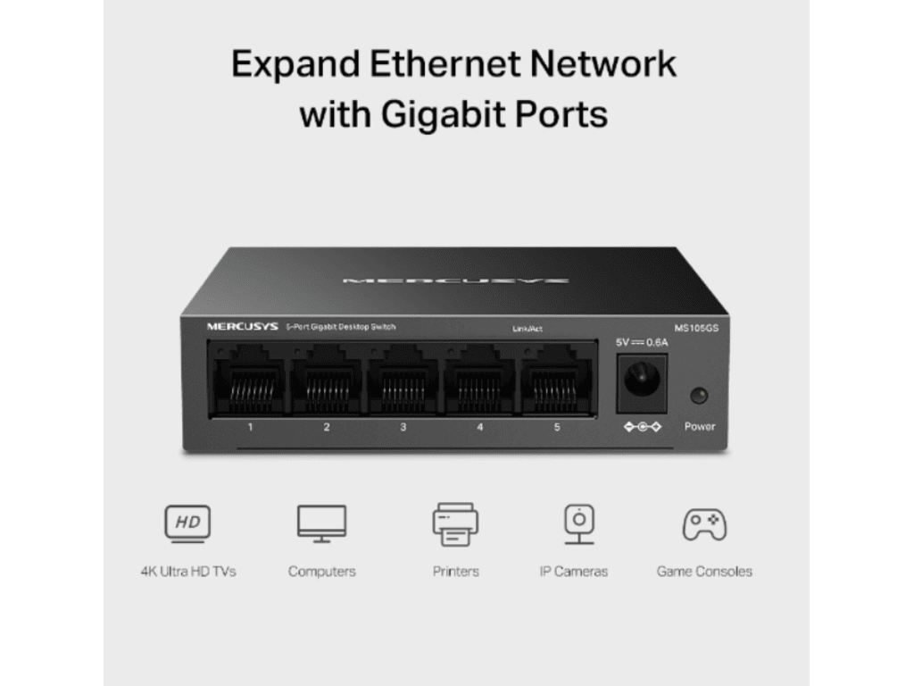 Mercusys MS105GS 5-PortGigabit Desktop Switch