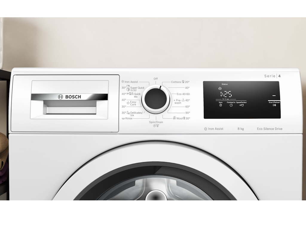 BOSCH perilica rublja Serie 4|, 8 KG, A,1200 rpm,IronAssist,71dB,65l WAN24066BY